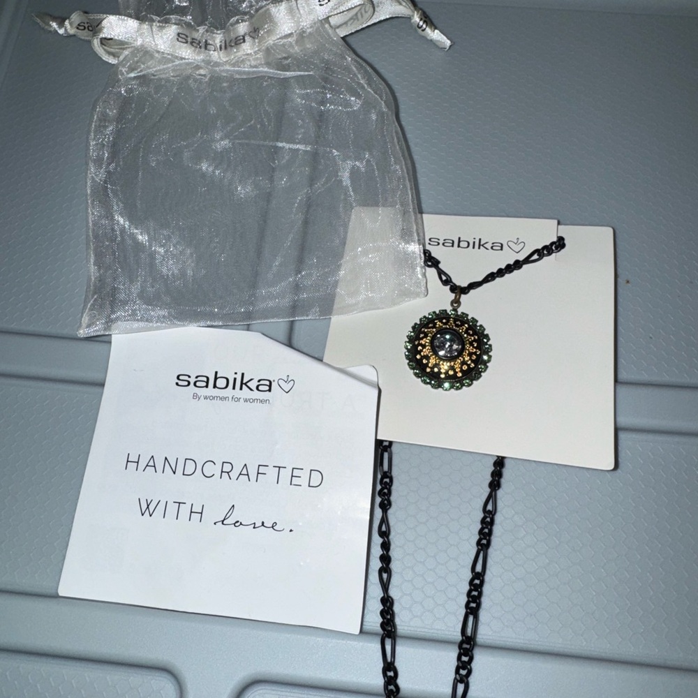 Sabika Black and Gold Crystal Necklace - Picture 1 of 6